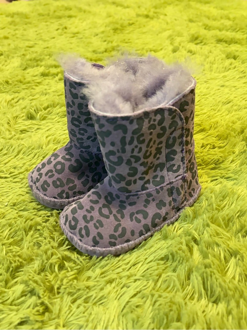 UGG Baby Boots  Dark Lavender| Cheetah Plush